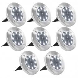 Lampe solaire au sol 8 pcs Lumières LED blanches alsavelo
