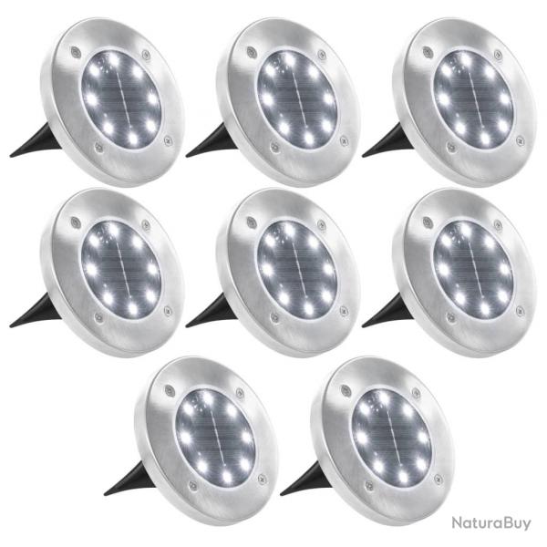 Lampe solaire au sol 8 pcs Lumires LED blanches alsavelo