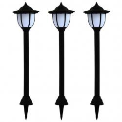 Lampe solaire à LED d'extérieur 3 pcs Noir alsavelo