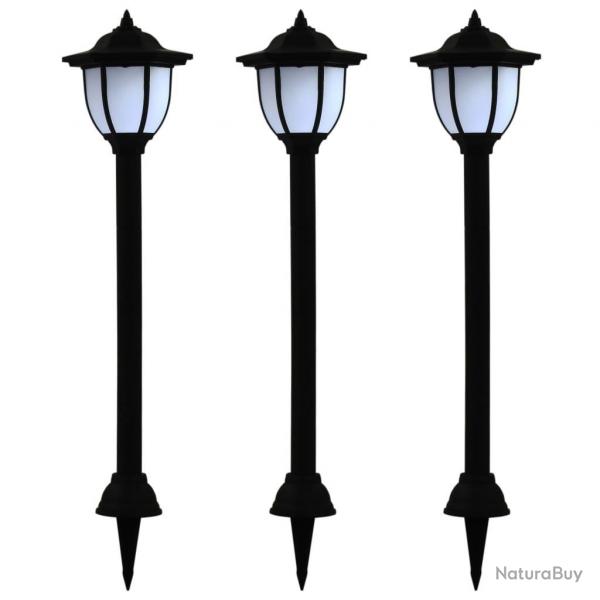 Lampe solaire  LED d'extrieur 3 pcs Noir alsavelo