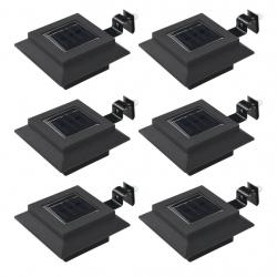 Lampe solaire à LED carrée d'extérieur 6 pcs 12 cm Noir alsavelo