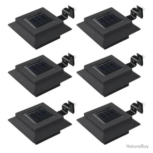 Lampe solaire  LED carre d'extrieur 6 pcs 12 cm Noir alsavelo