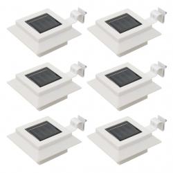 Lampe solaire à LED carrée d'extérieur 6 pcs 12 cm Blanc alsavelo