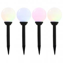 Lampe solaire sphérique LED de jardin 4 pcs 15 cm RVB alsavelo