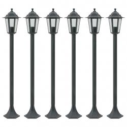 Lampe de jardin à piquet 6 pcs E27 110 cm Aluminium Vert foncé alsavelo