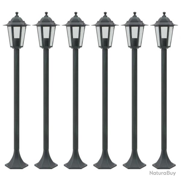 Lampe de jardin  piquet 6 pcs E27 110 cm Aluminium Vert fonc alsavelo