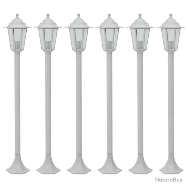 Lampe de jardin  piquet 6 pcs E27 110 cm Aluminium Blanc alsavelo