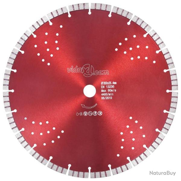 Disque de coupe diamant avec turbo et trous Acier 350 mm alsavelo