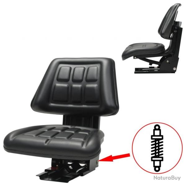 Sige de tracteur avec suspension Noir alsavelo
