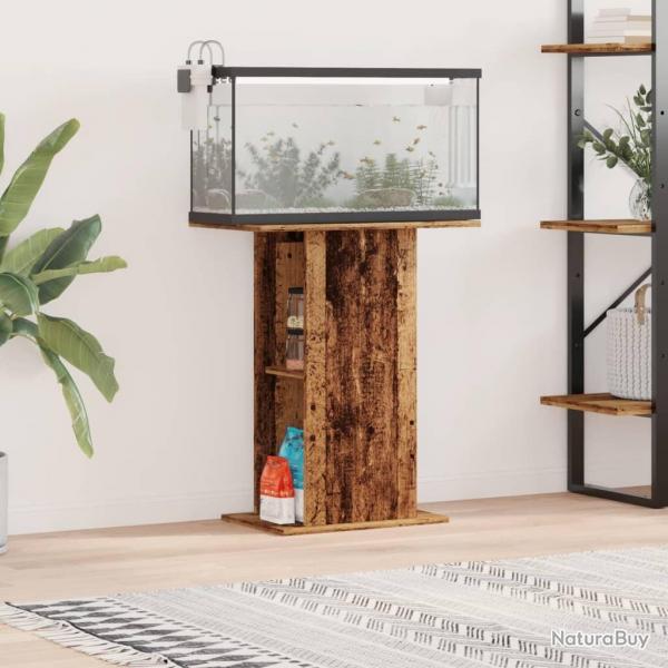 Support d'aquarium vieux bois 36x60,5x72,5 cm bois d'ingnierie alsavelo