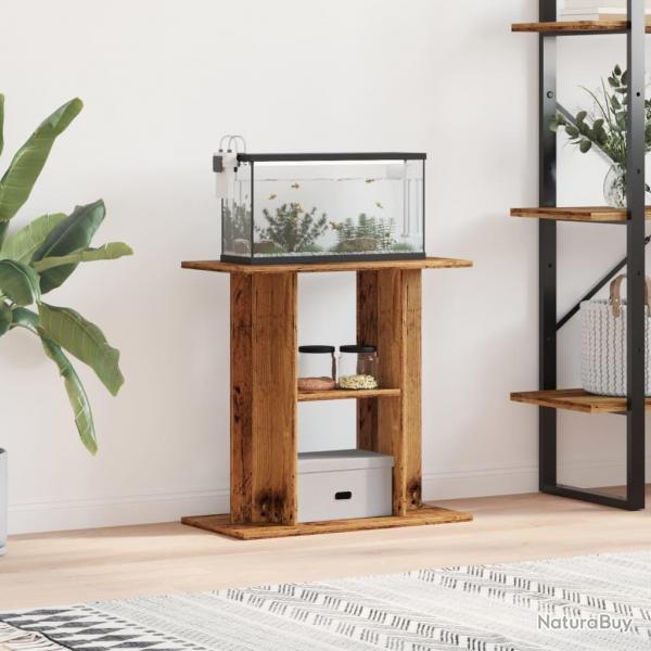 Support d'aquarium vieux bois 60x30x60 cm bois d'ingnierie alsavelo