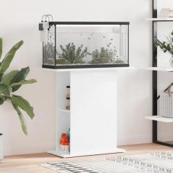 Support d'aquarium blanc brillant 75x36x72,5 cm bois ingénierie alsavelo