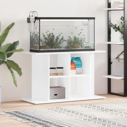 Support d'aquarium blanc brillant 100x40x60cm bois d'ingénierie alsavelo