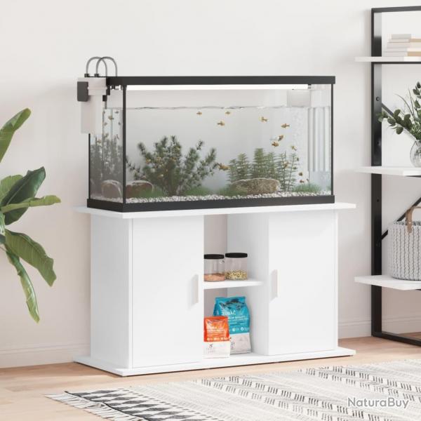 Support pour aquarium blanc 101x41x58 cm bois d'ingnierie alsavelo