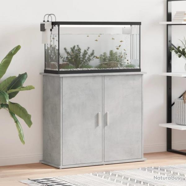 Support pour aquarium gris bton 81x36x73 cm bois d'ingnierie alsavelo