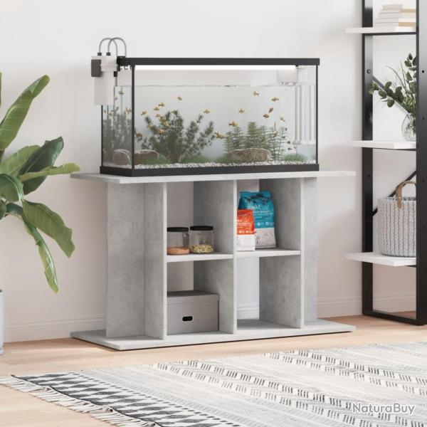 Support pour aquarium gris bton 100x40x60 cm bois d'ingnierie alsavelo