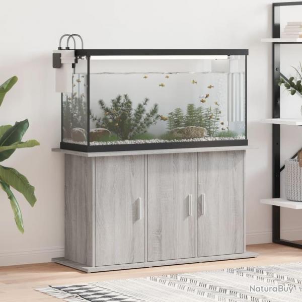Support pour aquarium sonoma gris 101x41x58cm bois d'ingnierie alsavelo