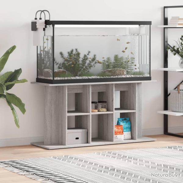 Support pour aquarium sonoma gris 120x40x60cm bois d'ingnierie alsavelo