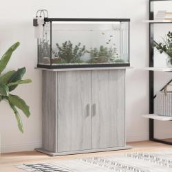Support pour aquarium sonoma gris 81x36x73 cm bois d'ingénierie alsavelo