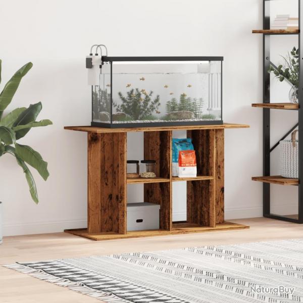 Support pour aquarium vieux bois 100x40x60 cm bois d'ingnierie alsavelo