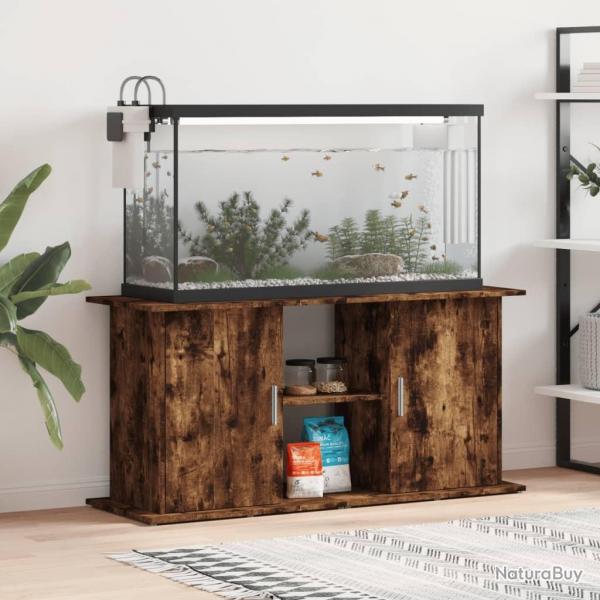 Support pour aquarium chne fum 121x41x58 cm bois d'ingnierie alsavelo