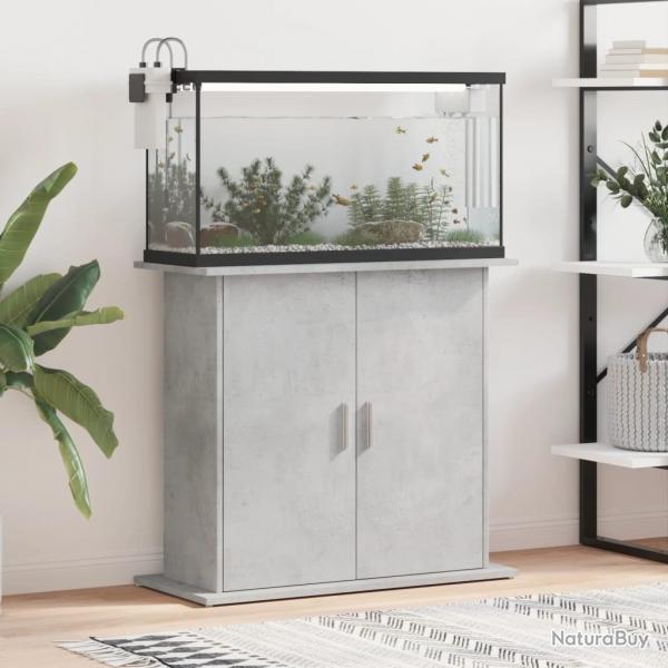Support pour aquarium gris bton 81x36x73 cm bois d'ingnierie alsavelo
