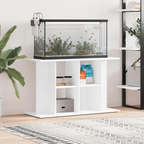 Support pour aquarium blanc 100x40x60 cm bois d'ingnierie alsavelo