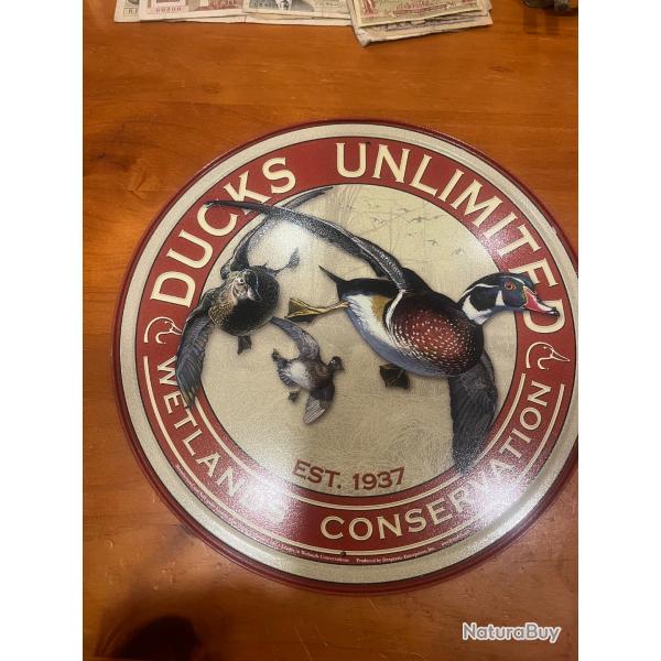 Plaque mtallique deco mural Ducks unlimited