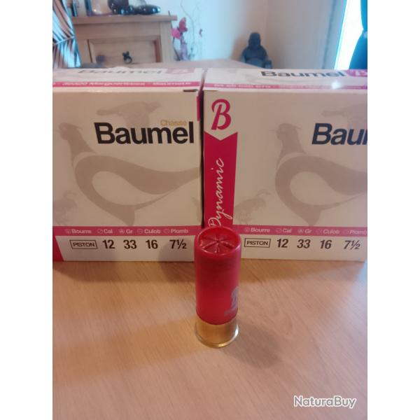 50 cartouches baumel dynamic bourre piston 33 gr plombs 7,5