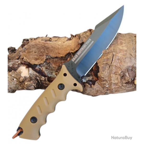 BRAD DISTRIBUTION rare Couteau tactique  lame fixe HMR 1 Sable ( le top du couteau tactique !)