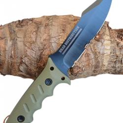 BRAD DISTRIBUTION rare Couteau tactique lame fixe HMR 1 vert olive ( le top du couteau tactique )