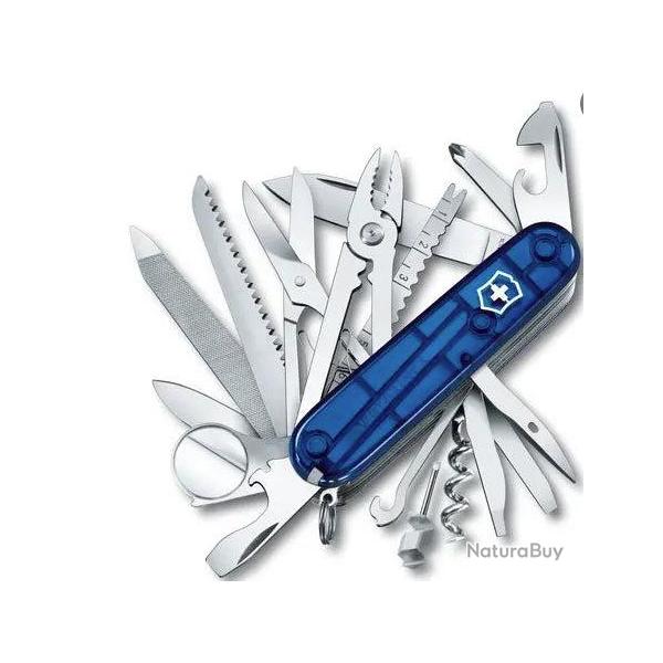 Victorinox 1.6795.T2 Swiss Champ, 91 Mm, Bleu Transparent