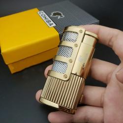 Briquet Chalumeau Cigare Cohiba 3 Torches, Couleur: Or Gold 4