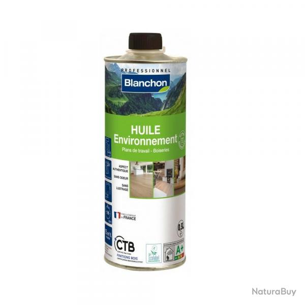 Huile parquet environnement Blanchon 0.5L bois brut sans odeur