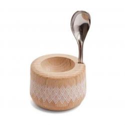 Coffret coquetier Piou avec cuiller, Couleur naturel [Roger Orfèvre]