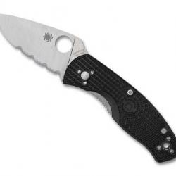 COUTEAU SPYDERCO PERSISTENCE NOIR SEMI-DENTEE