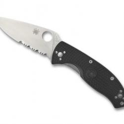 COUTEAU SPYDERCO TENACIOUS NOIR SEMI-DENTEE