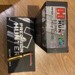 Balles calibre 6.5 PRC Hornady precision Hunter 143grains