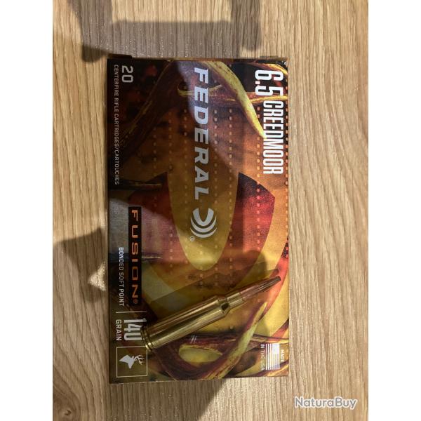 Balles calibre 6.5 creedmoor Federal fusion 140g