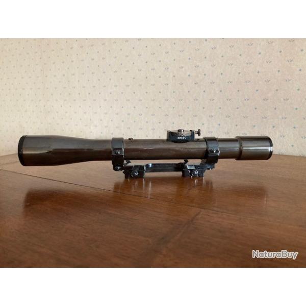 Lunette Autrichienne C. REICHERT  4 x acier avec montage acier monobloc drivable pour rail de 11 mm