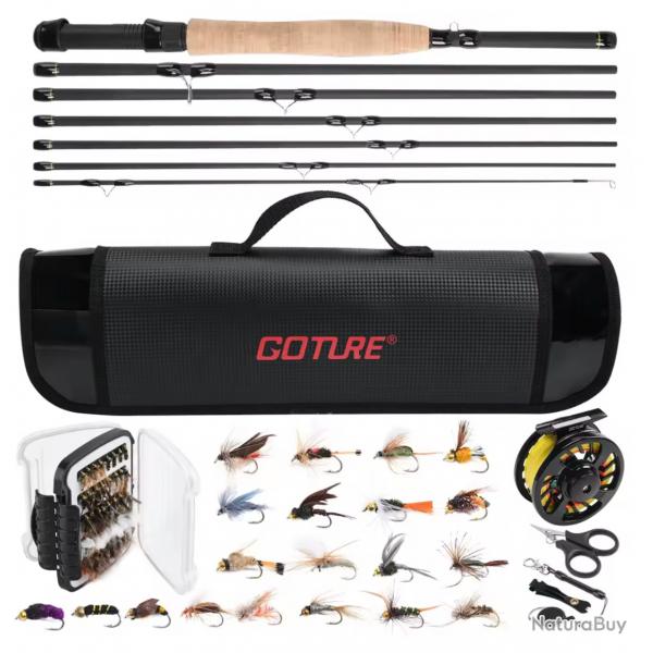 KIT Goture 2.7 m/9FT ensemble de canne  pche  la mouche 5/6WT 8 pices