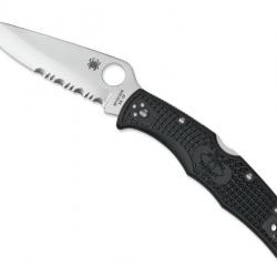 COUTEAU SPYDERCO ENDURA 4 NOIR SEMI-DENTEE