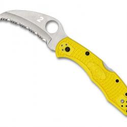 COUTEAU SPYDERCO TASMAN SALT 2 JAUNE A DENTS