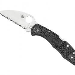 COUTEAU SPYDERCO DELICA 4 WHARNCLIFFE NOIR A DENTS