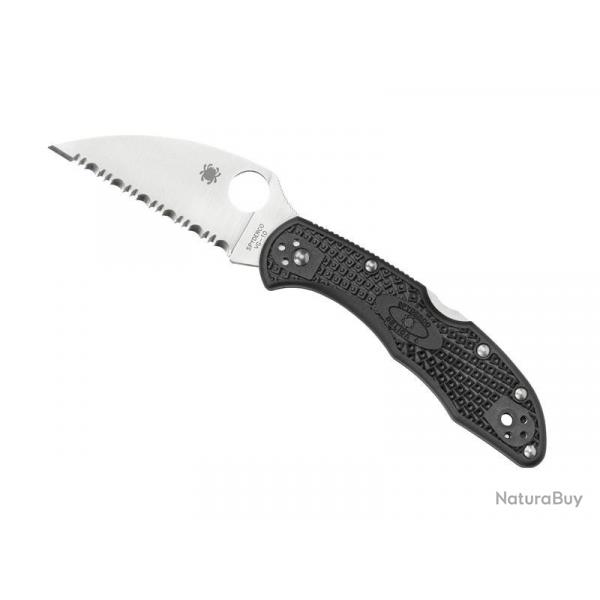 COUTEAU SPYDERCO DELICA 4 WHARNCLIFFE NOIR A DENTS