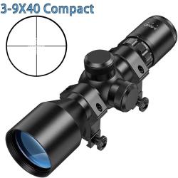 Lunette de tir 3-9x40 compacte avec réticule Mil dot colliers 11 ou 22 mm