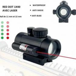 Red Dot Laser 1X40 pour rail de 11 et 22 mm