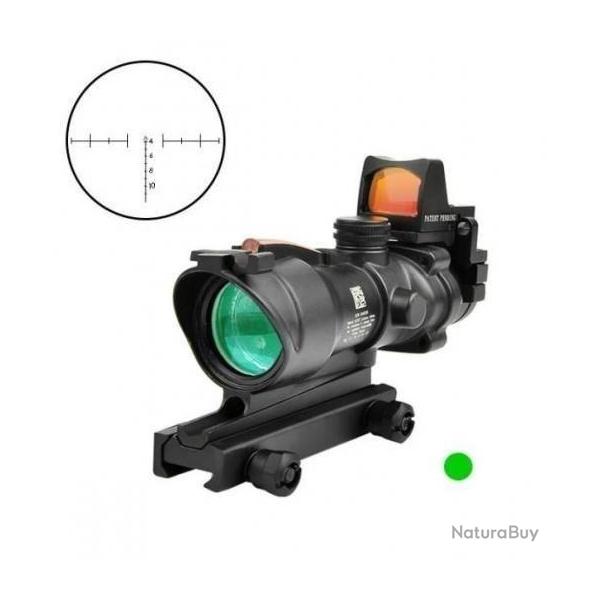 Viseur point rouge Red Dot ACOG 4x32 avec Fibre optique vert + RMR