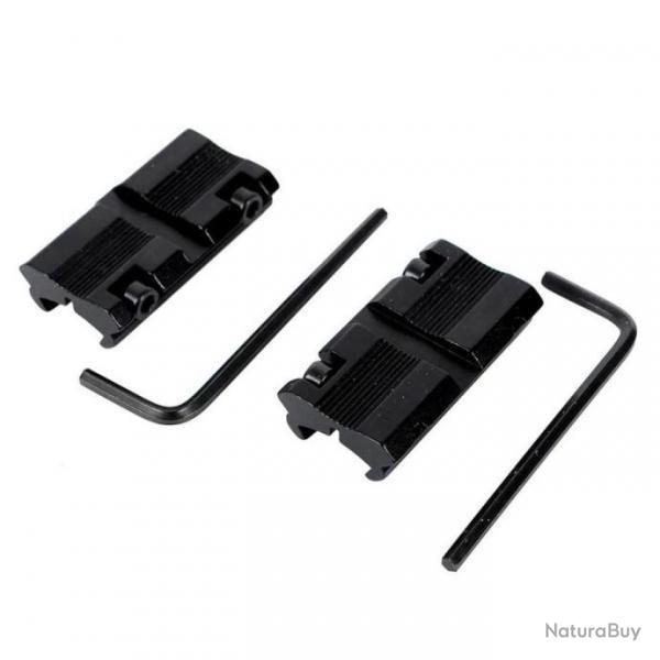 Lot de 2 adaptateurs pour rails 11 mm vers picatinny 22 mm