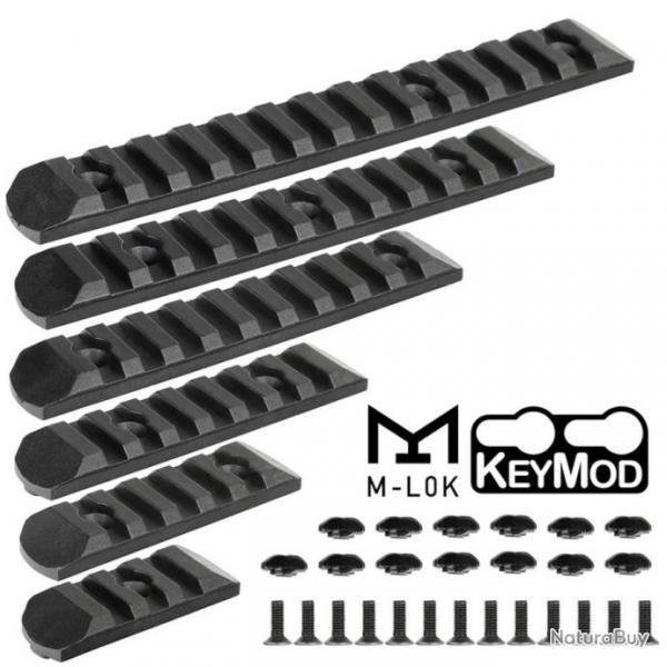 Ensemble de 6 rails M-lok avec jeu de 12 vis et crous